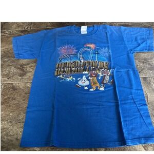 Vintage 2000s Hersheypark T Shirt Medium‎ Candy Theme Park Roller Coaster